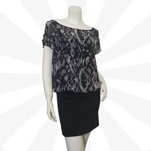 Rampage Black Short Pencil Dress Size Medium Polyester Short Sleeve Pullover